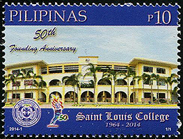 Stamp honoring St. Louis College, San Fernando, Philippines