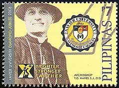 Archbishop James T. G. Hayes, SJ on Philipino stamp