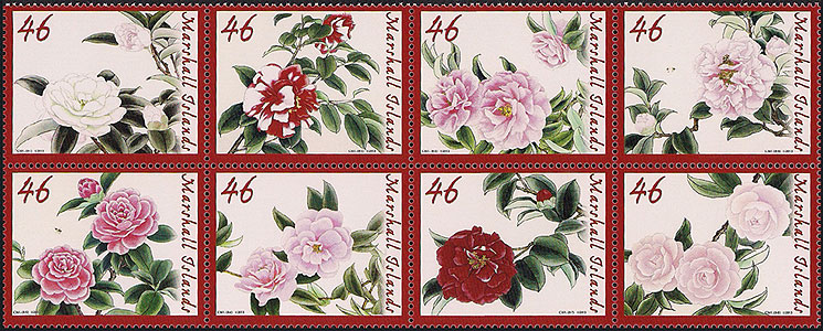 Camellia on Marshall Islands sheet Scott 1053
