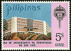 Stamp honoring St. Louis University, Baguio City, Philippines Scott 1183
