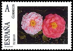 Camellia on Spanish personalized stamp