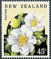 Camellia on New Zealand Scott 1110