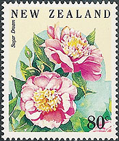 Camellia on New Zealand Scott 1112