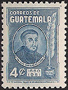 Sketch by Father Rafael Maria Landívar on Guatemala Scott 379