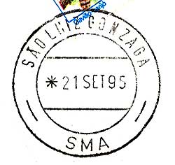 Postmark for São Luiz Gonzaga, a municipality of the state of Rio Grande do Sul, Brazil