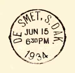 Postmark for De Smet, South Dakota