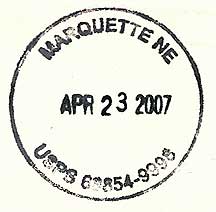 Precancel for Marquette, Nebraska