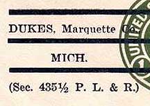 Precancel for Marquette, Michigan