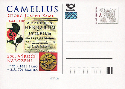 Postal card honoring  Brother Georg Joseph Kamel, SJ