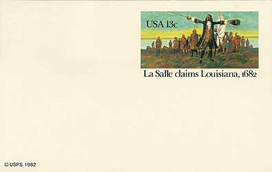 La Salle on USA postal card Scott UX95